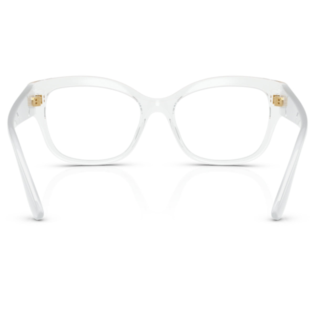 Vogue VO5635U top white/transparent square eyeglasses, back view of the frame and temples