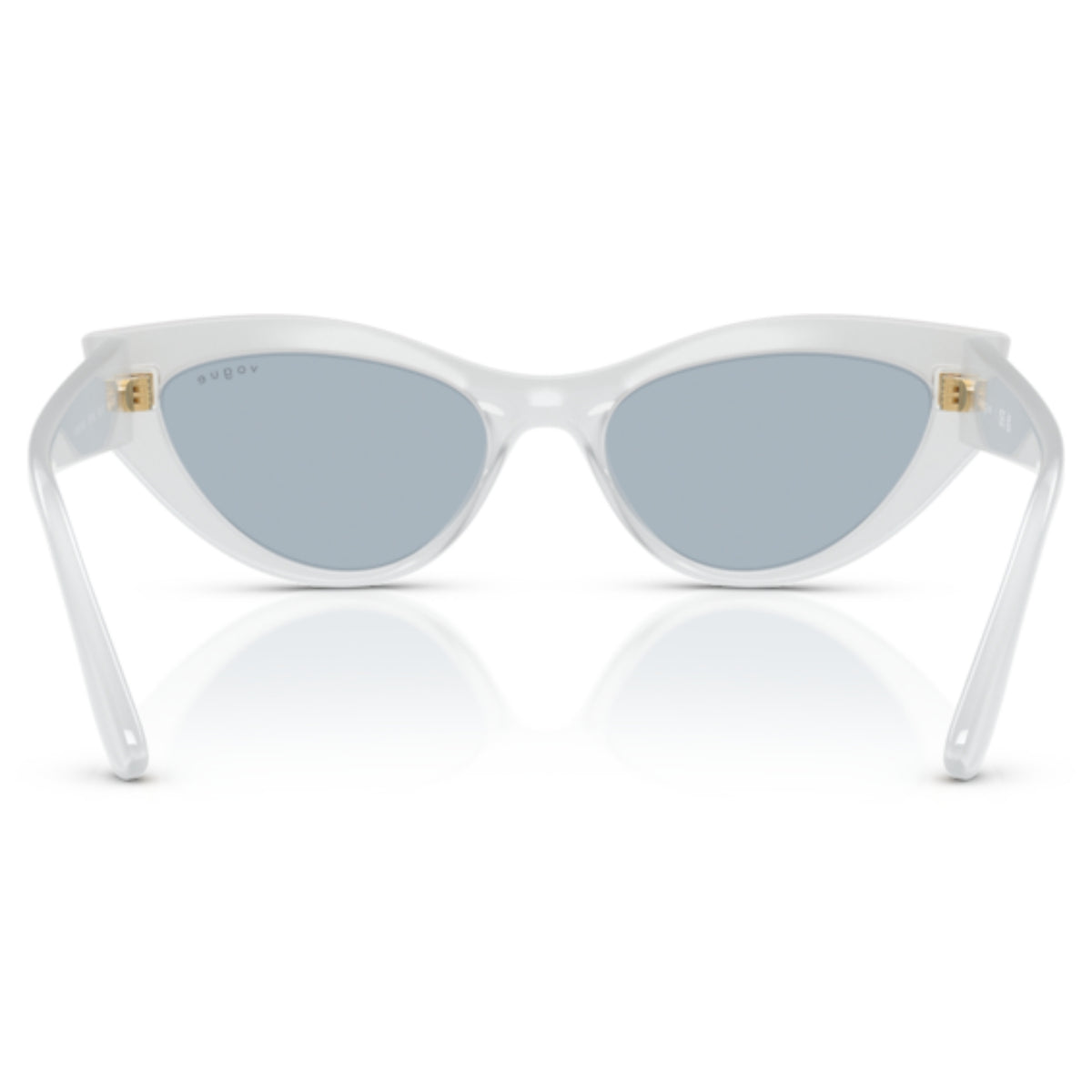 Vogue VO5637SU top white/opal milk cat-eye sunglasses, back view of the frame and temples