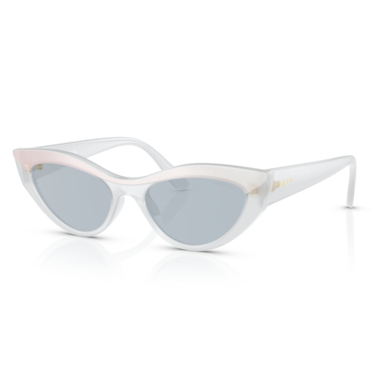 Vogue VO5637SU top white/opal milk cat-eye sunglasses with light blue lenses