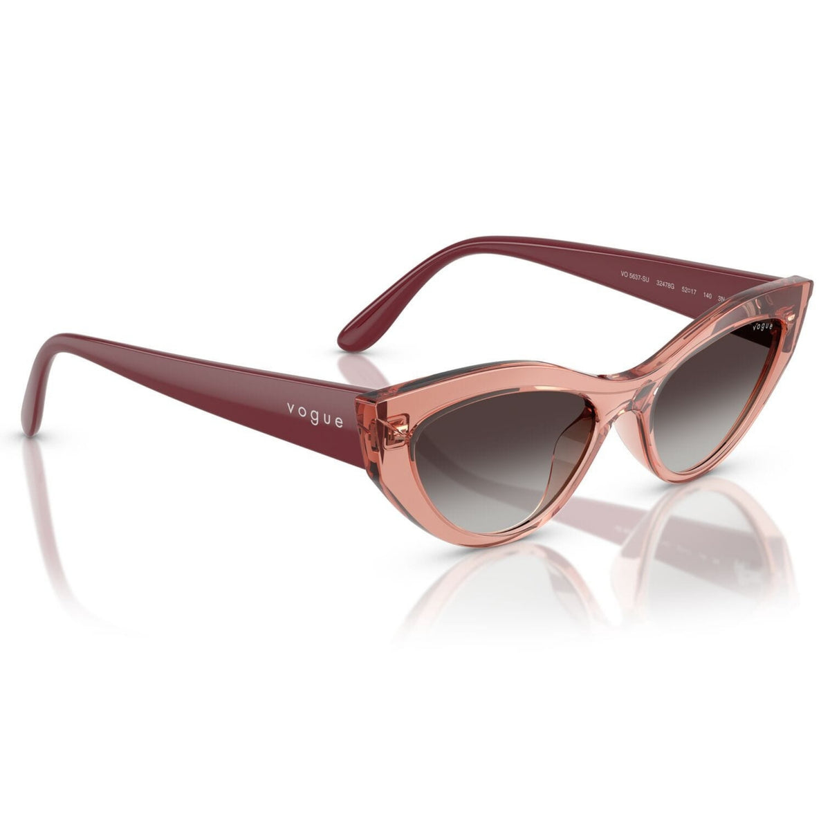 Vogue VO5637SU top violet/opal violet cat-eye sunglasses, angled view
