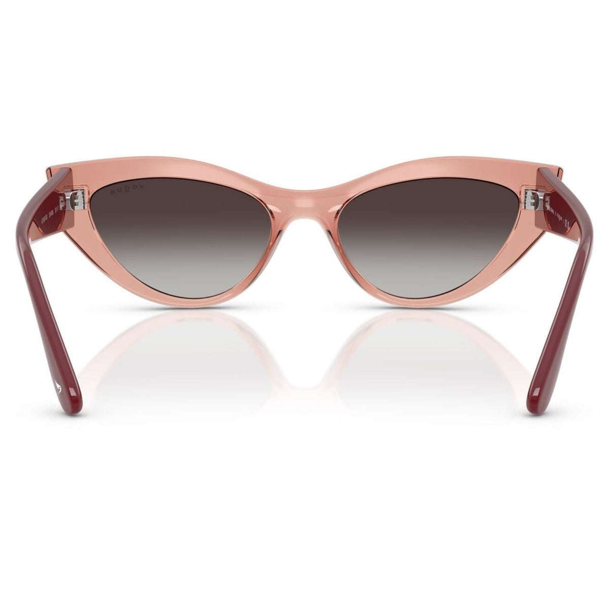 Vogue VO5637SU top violet/opal violet cat-eye sunglasses, back view of the frame and temples