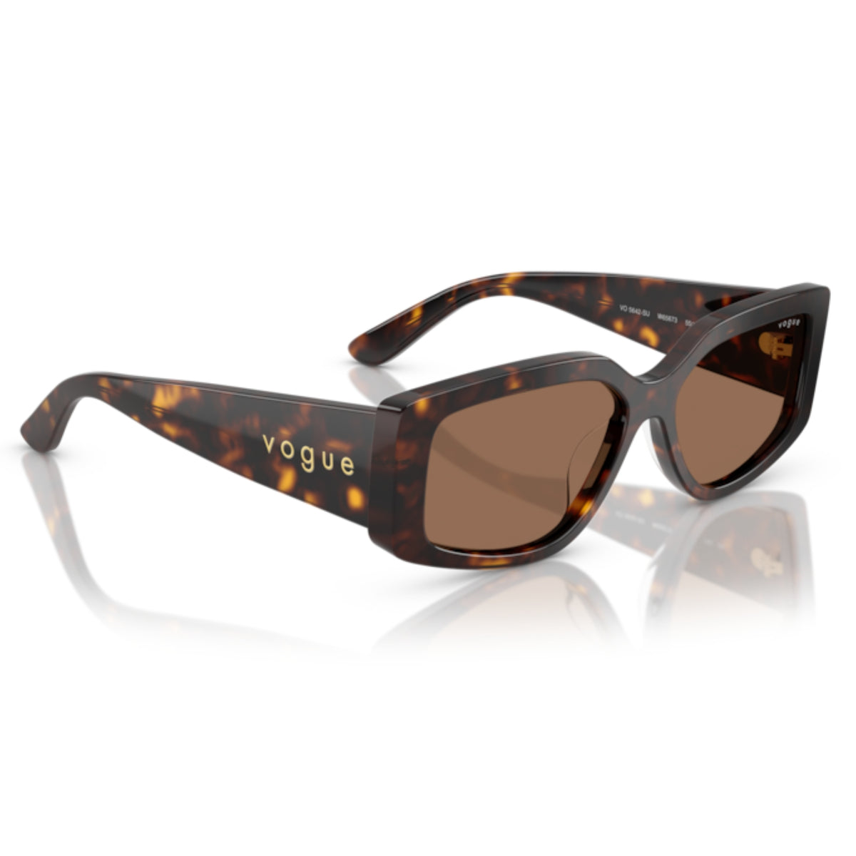 Vogue VO5642SU dark havana rectangle sunglasses, angled view