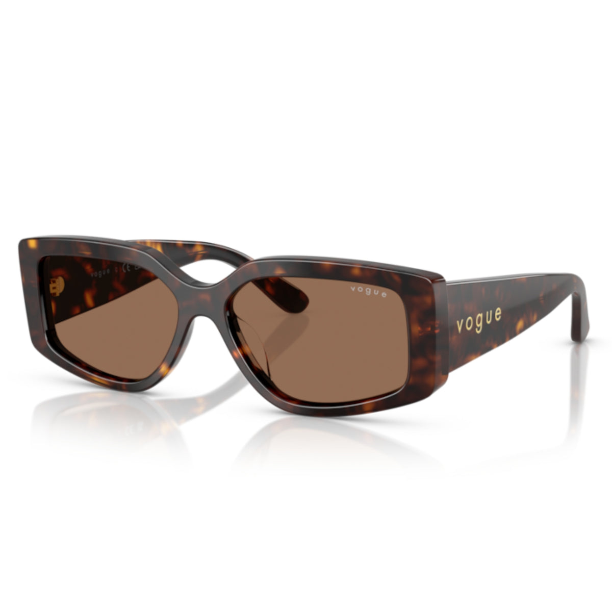 Vogue VO5642SU dark havana rectangle sunglasses with dark brown lenses