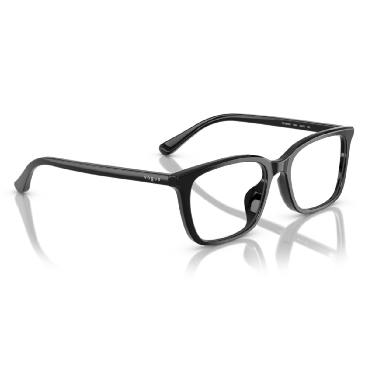 Vogue VO5643D black square eyeglasses, angled view