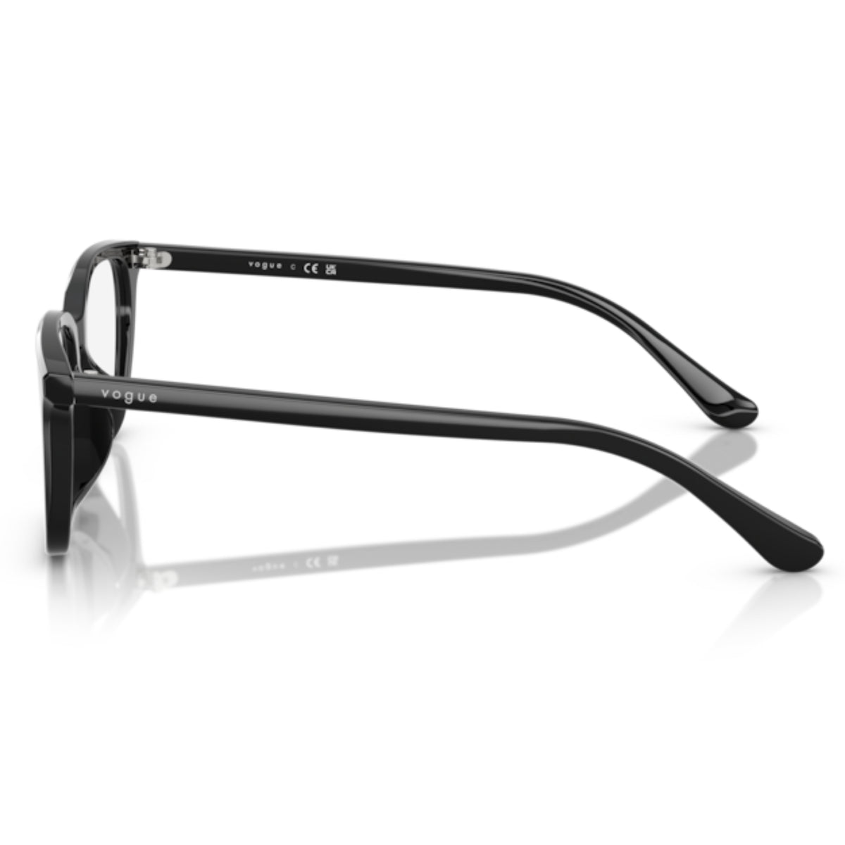 Vogue VO5643D black square eyeglasses, side view of the temple