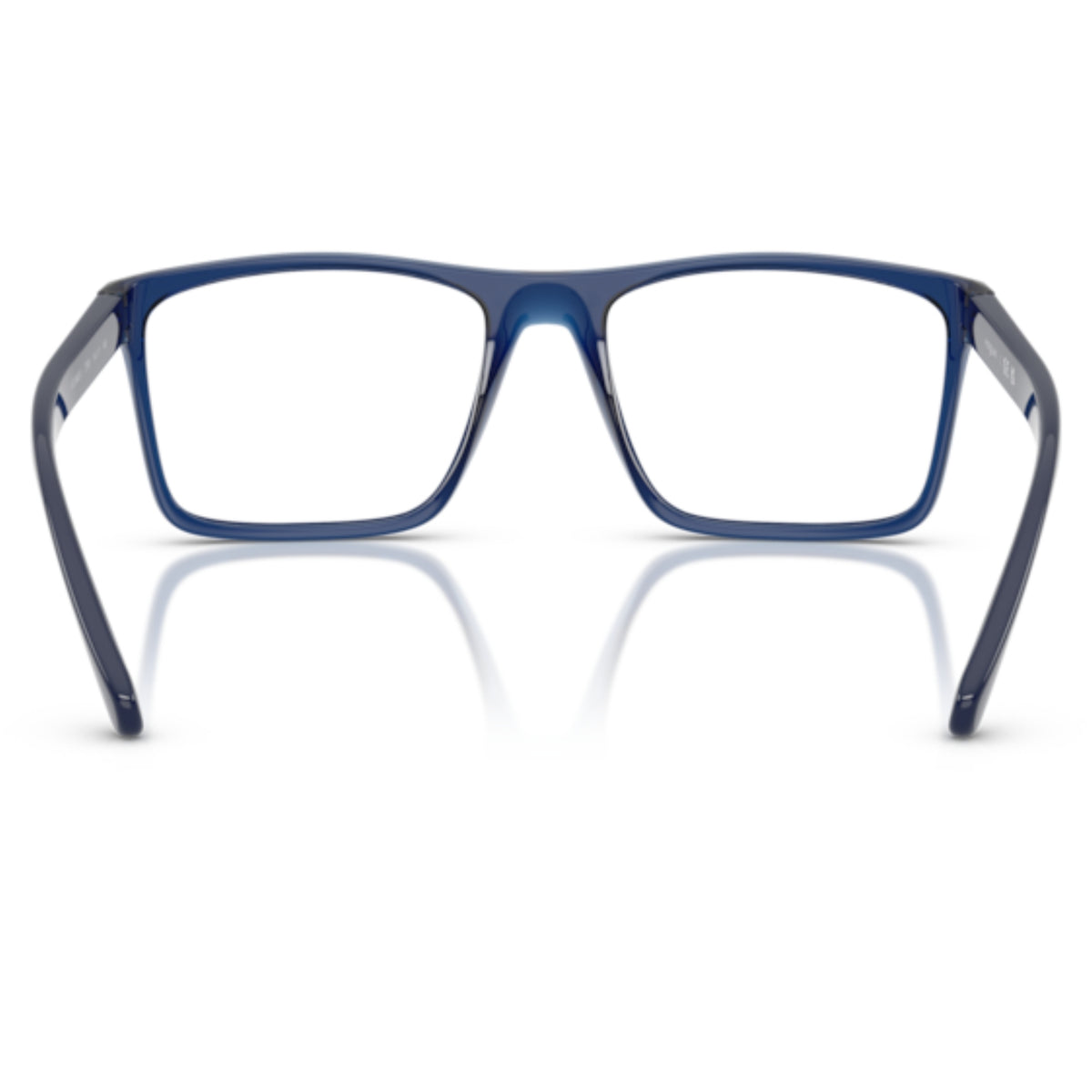 Vogue VO5645I transparent blue rectangle eyeglasses, back view of the frame and temples