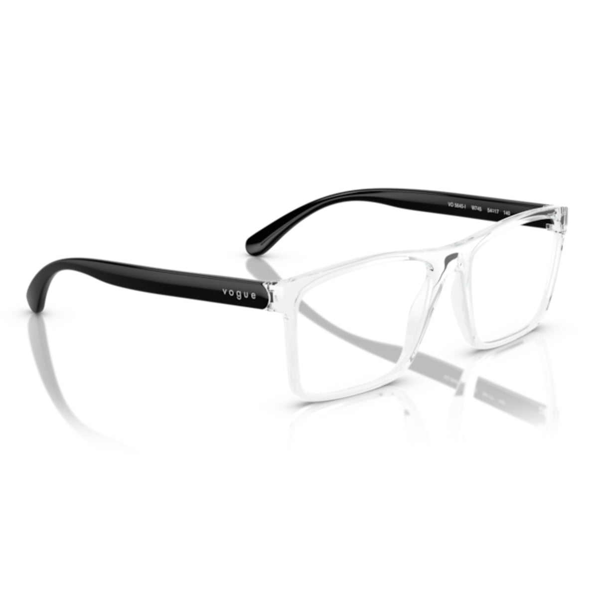 Vogue VO5645I transparent rectangle eyeglasses, angled view