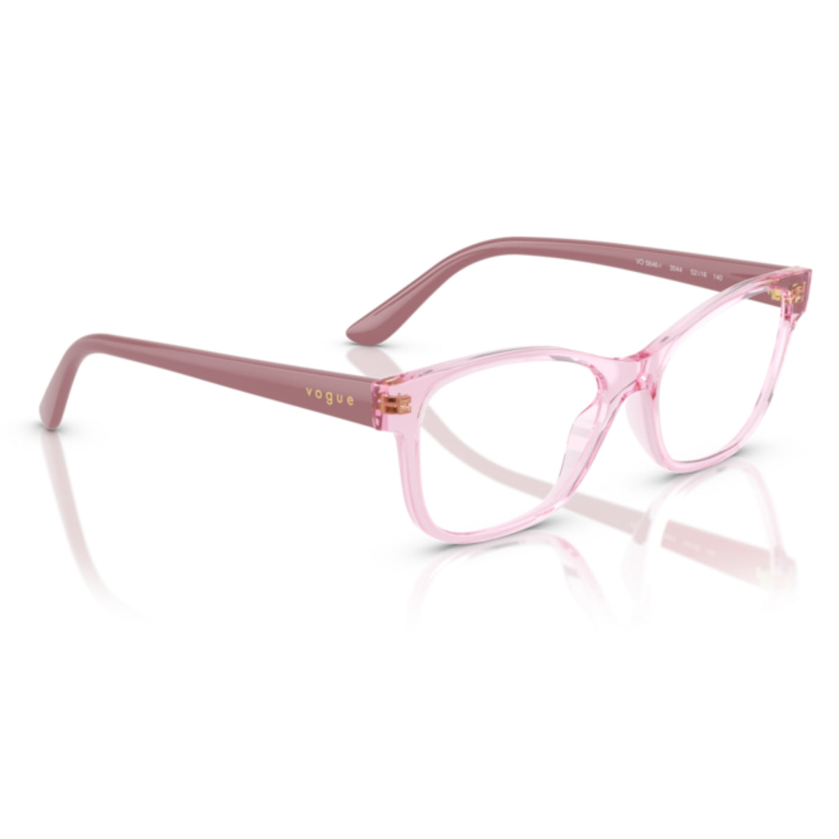 Vogue VO5646I transparent violet square eyeglasses, angled view