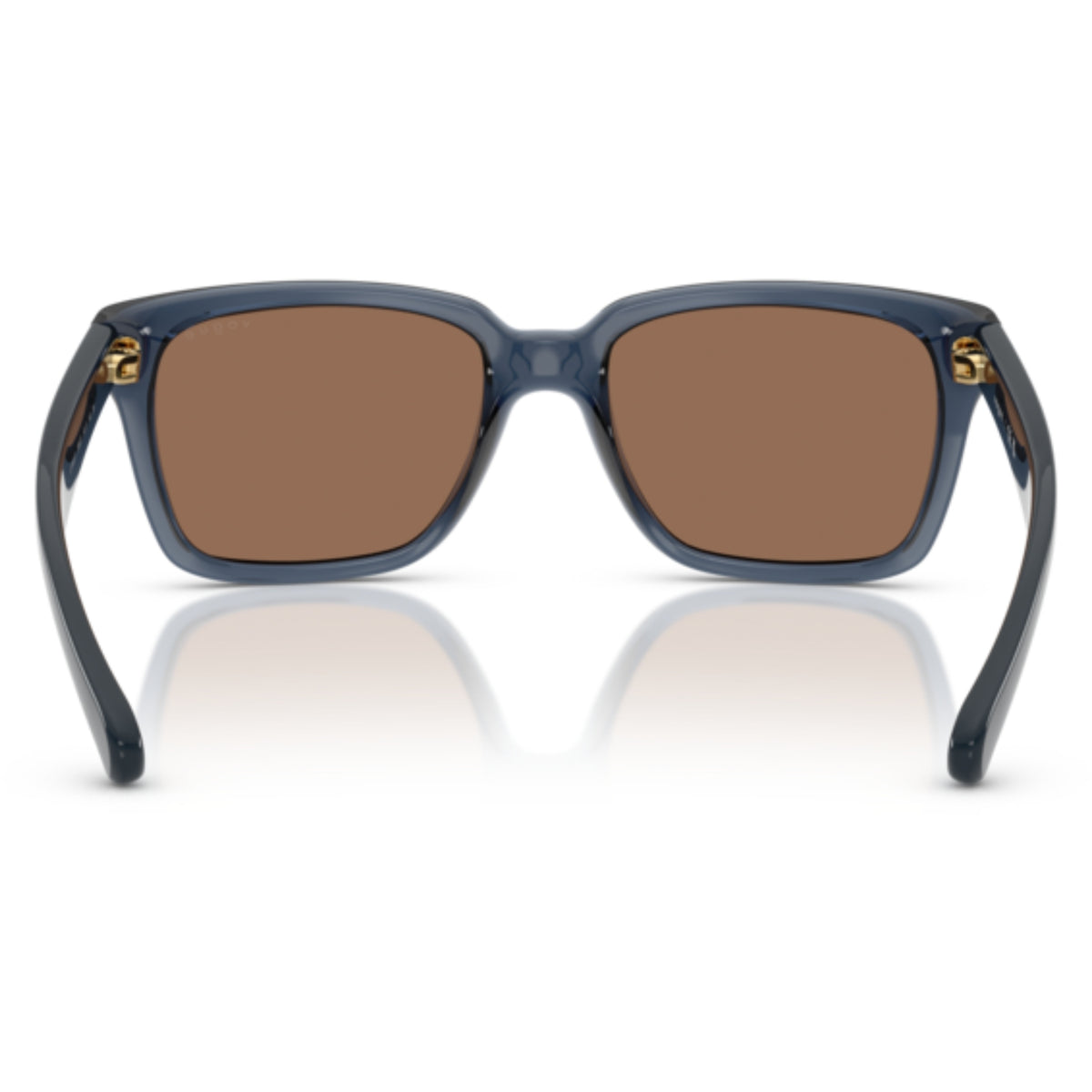 Vogue VO5648SI transparent blue rectangle sunglasses, back view of the frame and temples