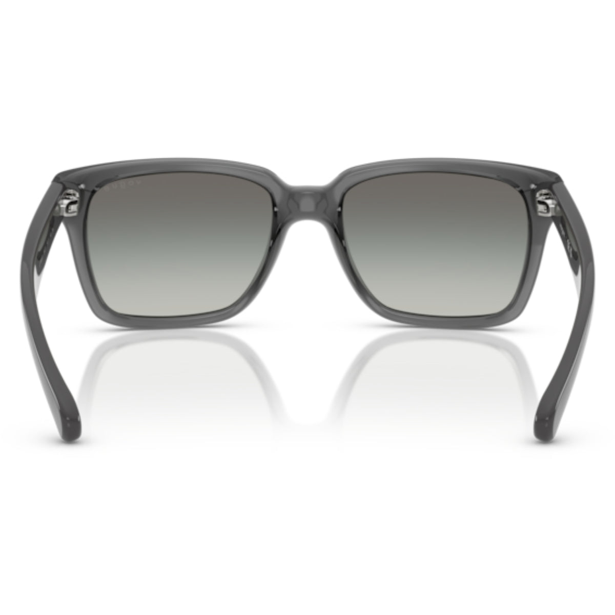 Vogue VO5648SI transparent grey rectangle sunglasses, back view of the frame and temples