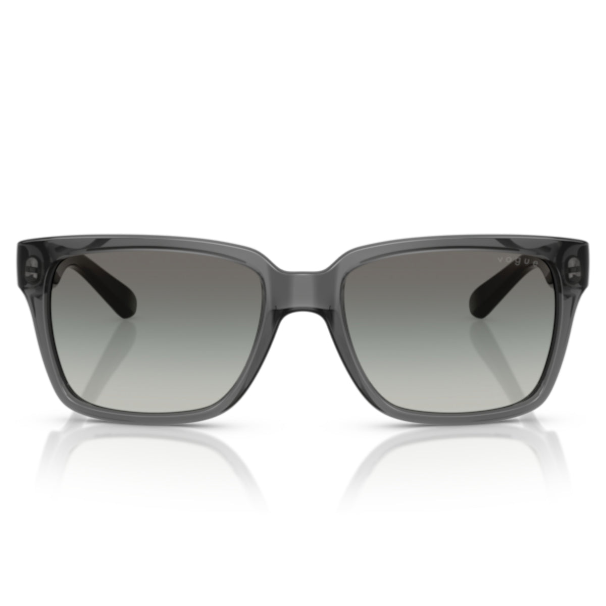 Vogue VO5648SI transparent grey rectangle sunglasses, full-rim lightweight frame