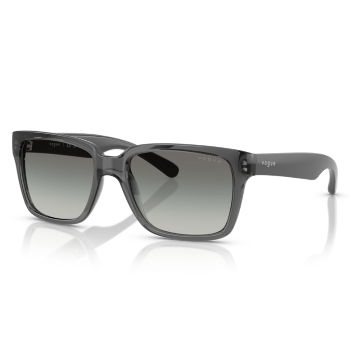 Vogue VO5648SI transparent grey rectangle sunglasses with grey lenses