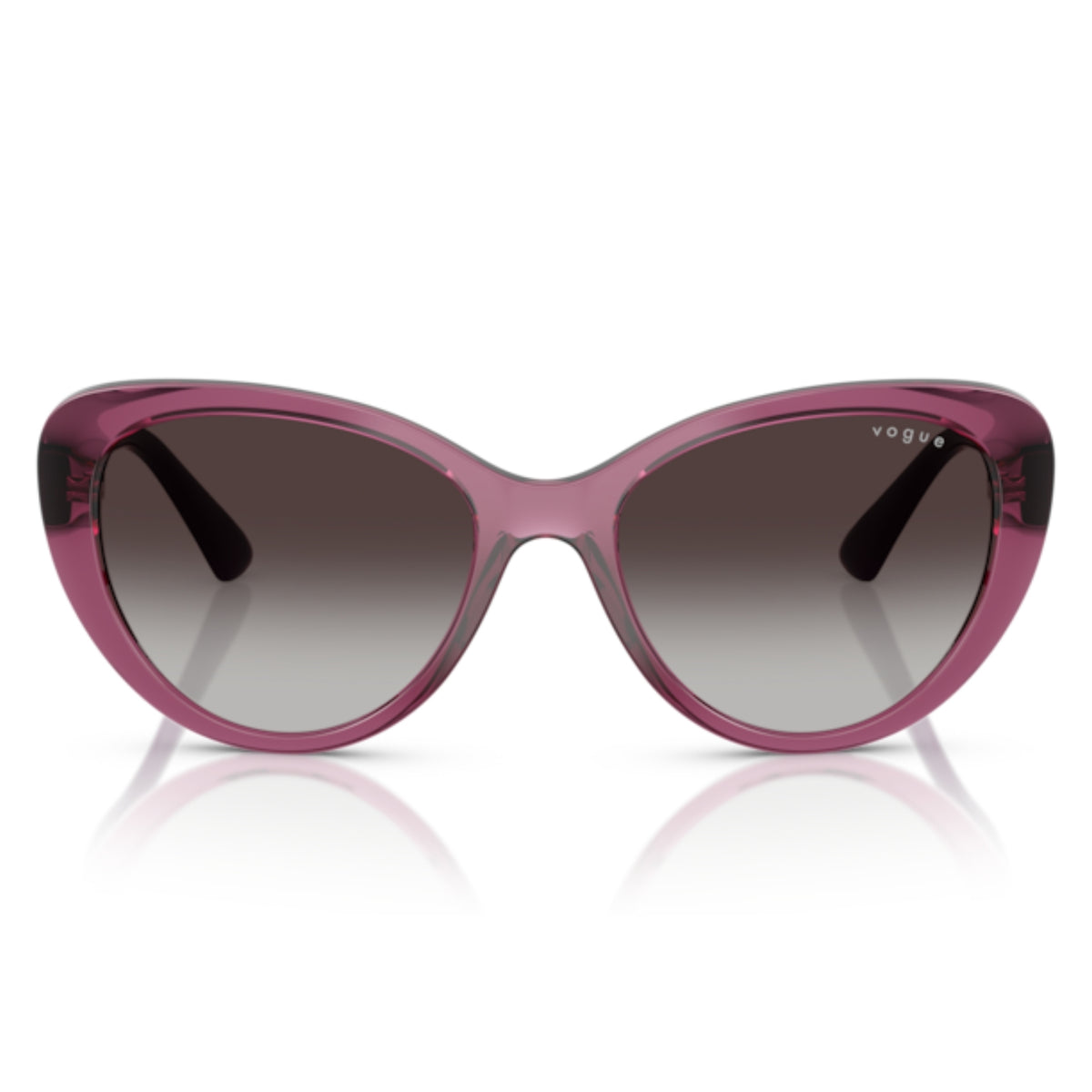 Vogue VO5649SI transparent purple cat-eye sunglasses, full-rim lightweight frame