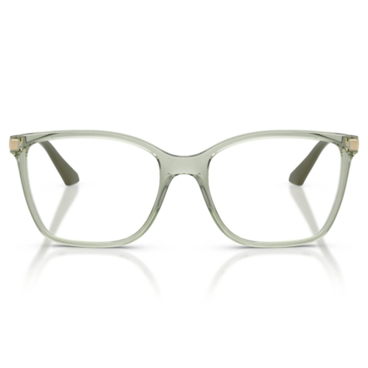 Vogue VO5654 transparent green square eyeglasses, full-rim lightweight frame