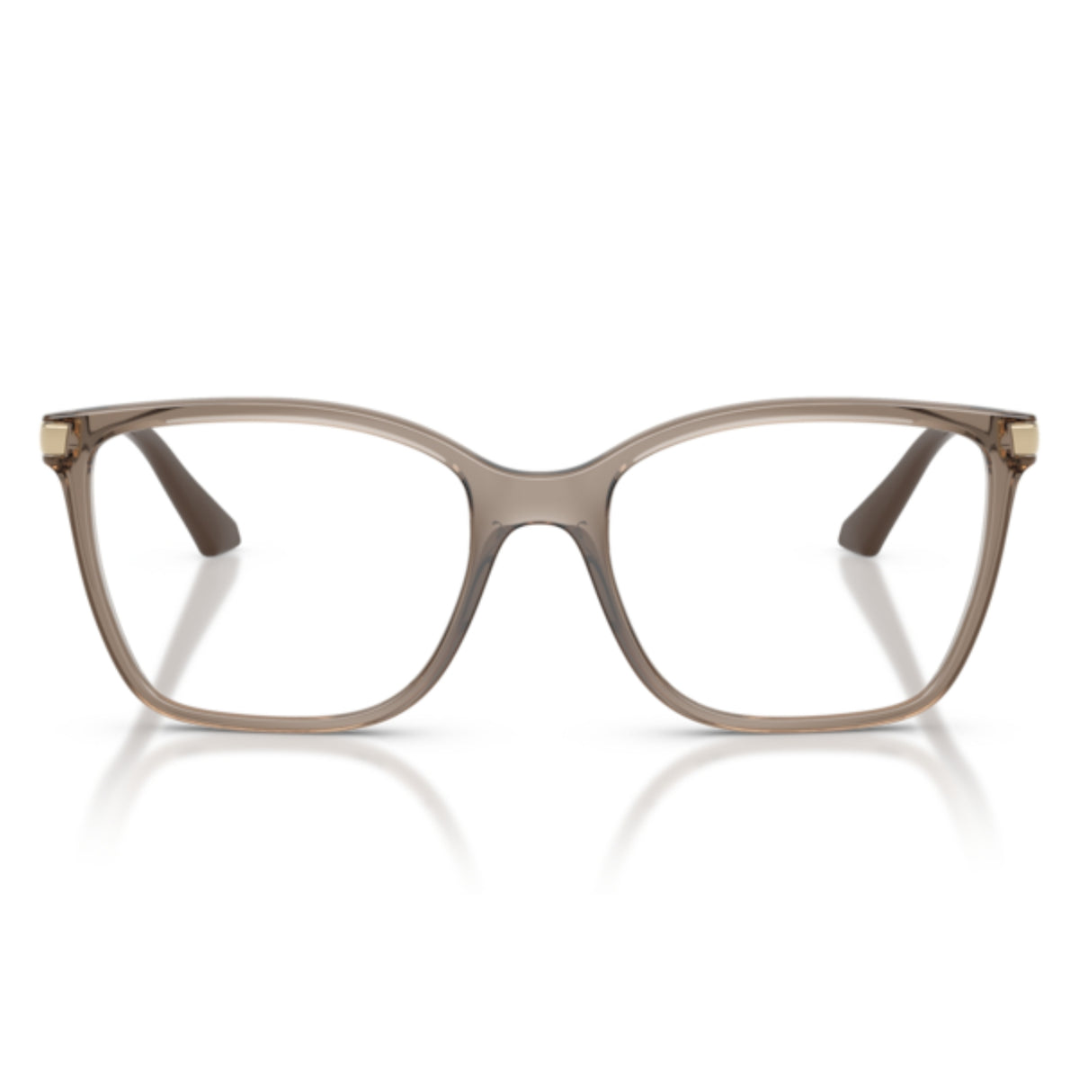 Vogue VO5654 transparent brown square eyeglasses, full-rim lightweight frame