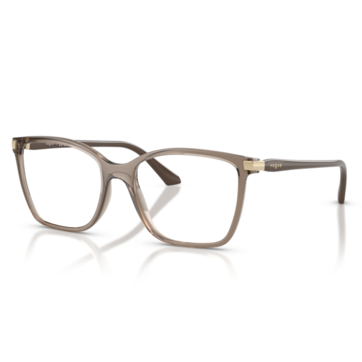 Vogue VO5654 transparent brown square eyeglasses with lightweight frame