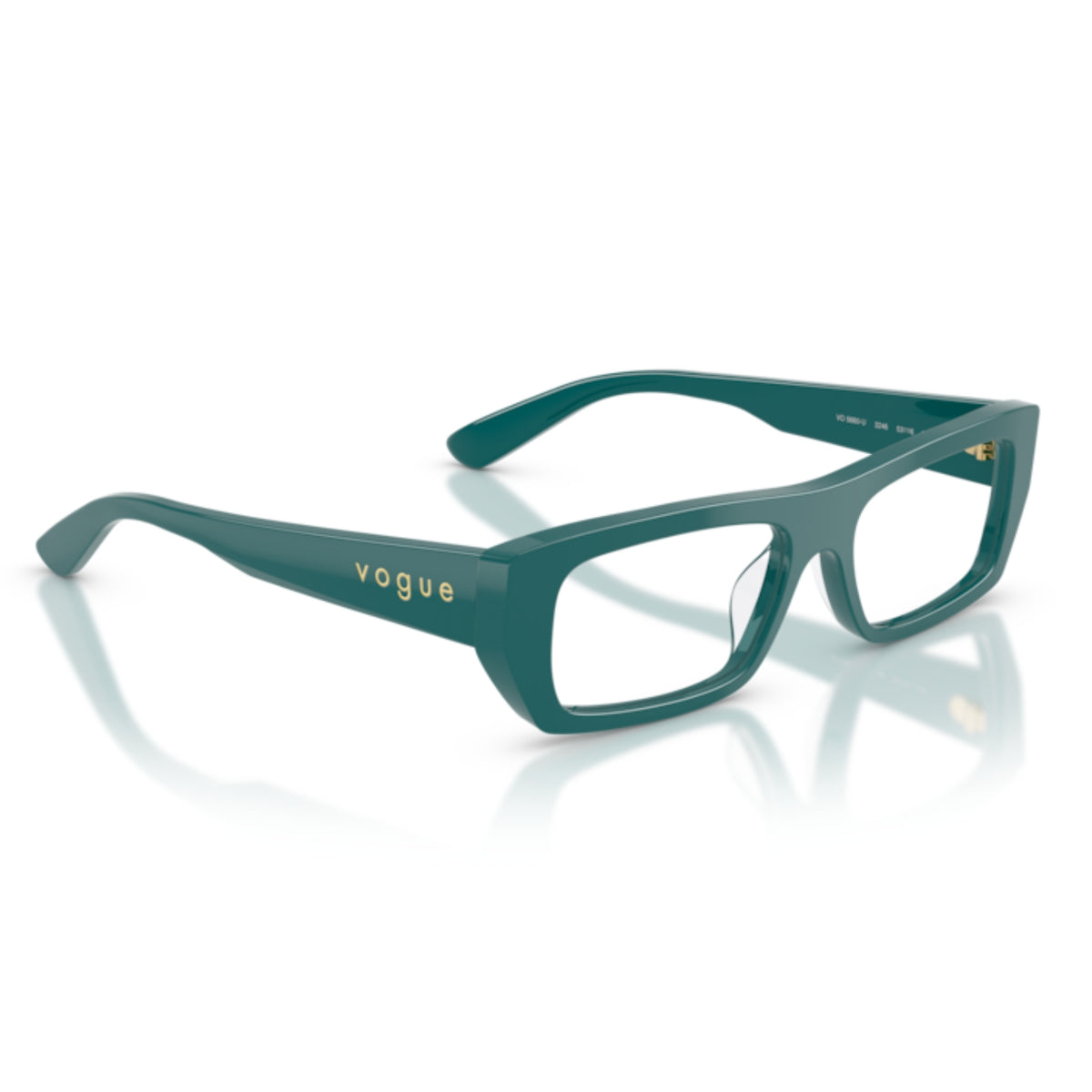 Vogue VO5660U full green rectangle eyeglasses, angled view