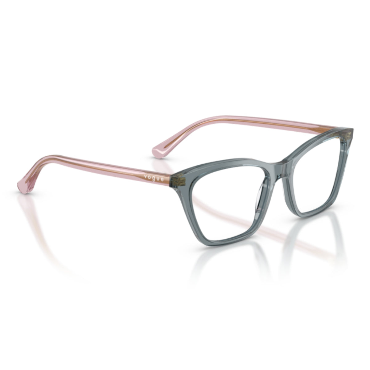 Vogue VO5662I transparent ocean cat-eye eyeglasses, angled view