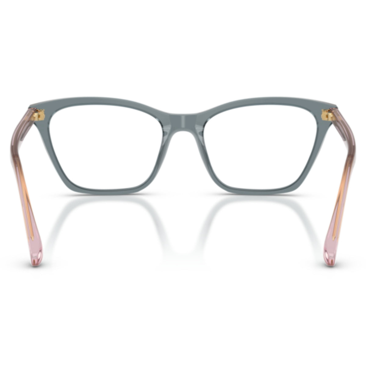Vogue VO5662I transparent ocean cat-eye eyeglasses, back view of the frame and temples