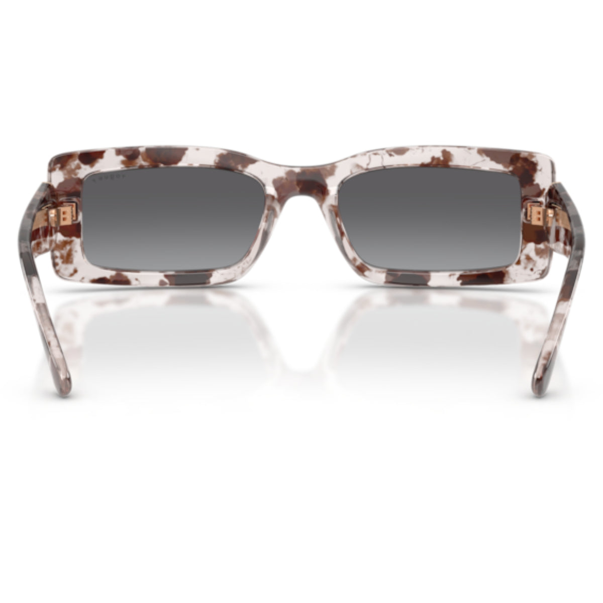 Vogue VO5674S grey havana rectangle sunglasses, back view of the frame and temples