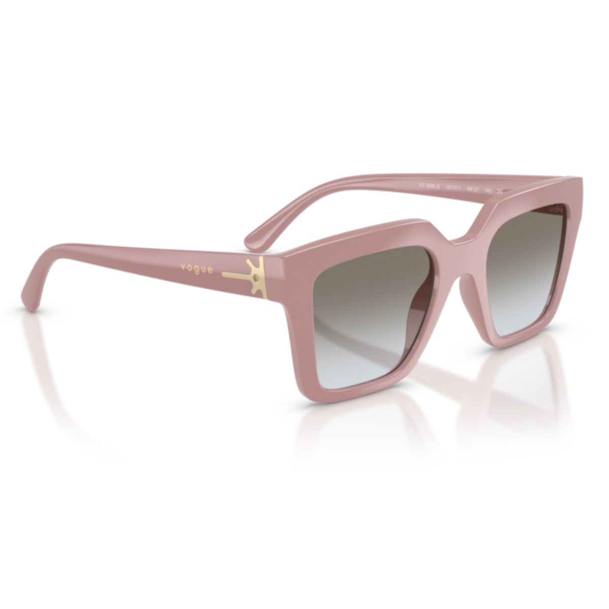 Vogue VO5690S full antique pink square sunglasses, angled view
