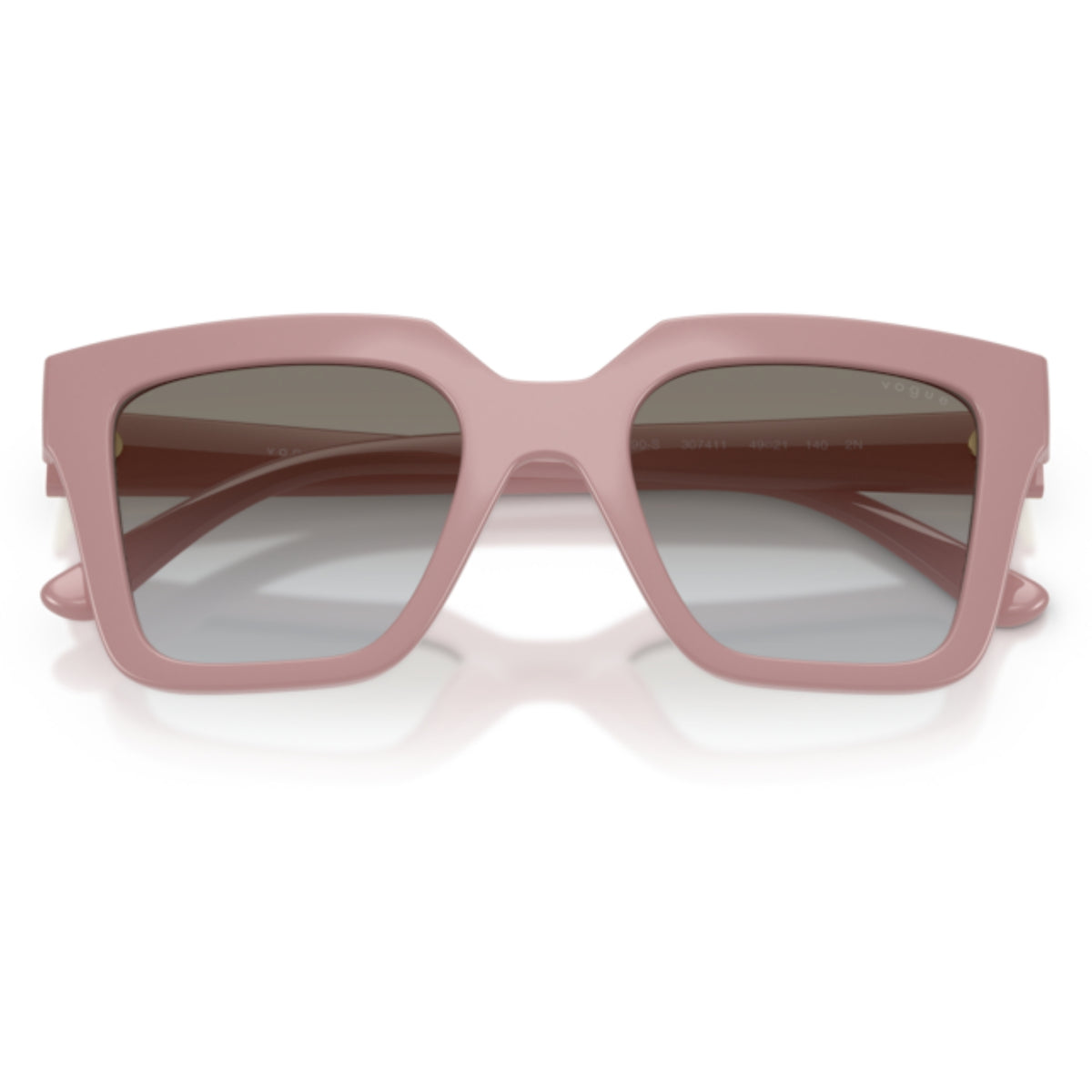 Vogue VO5690S full antique pink square sunglasses, front view with the temples folded