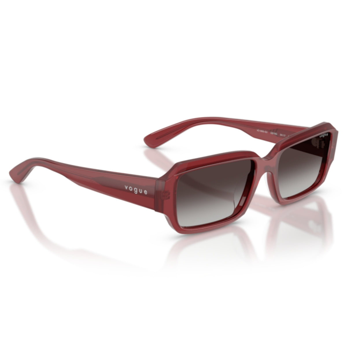 Vogue VO5693SU opal magenta rectangle sunglasses, angled view