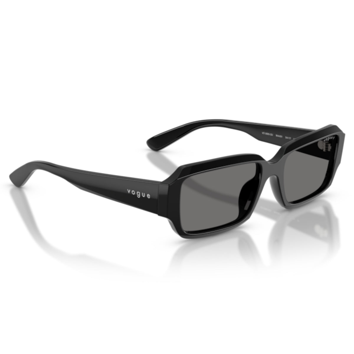 Vogue VO5693SU black rectangle sunglasses, angled view