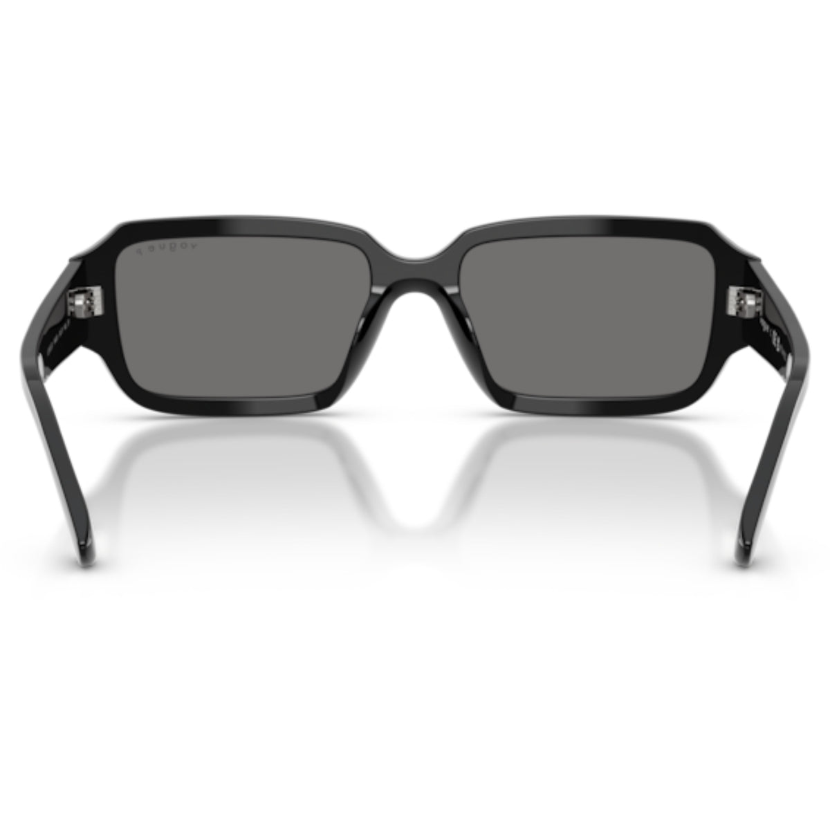 Vogue VO5693SU black rectangle sunglasses, back view of the frame and temples