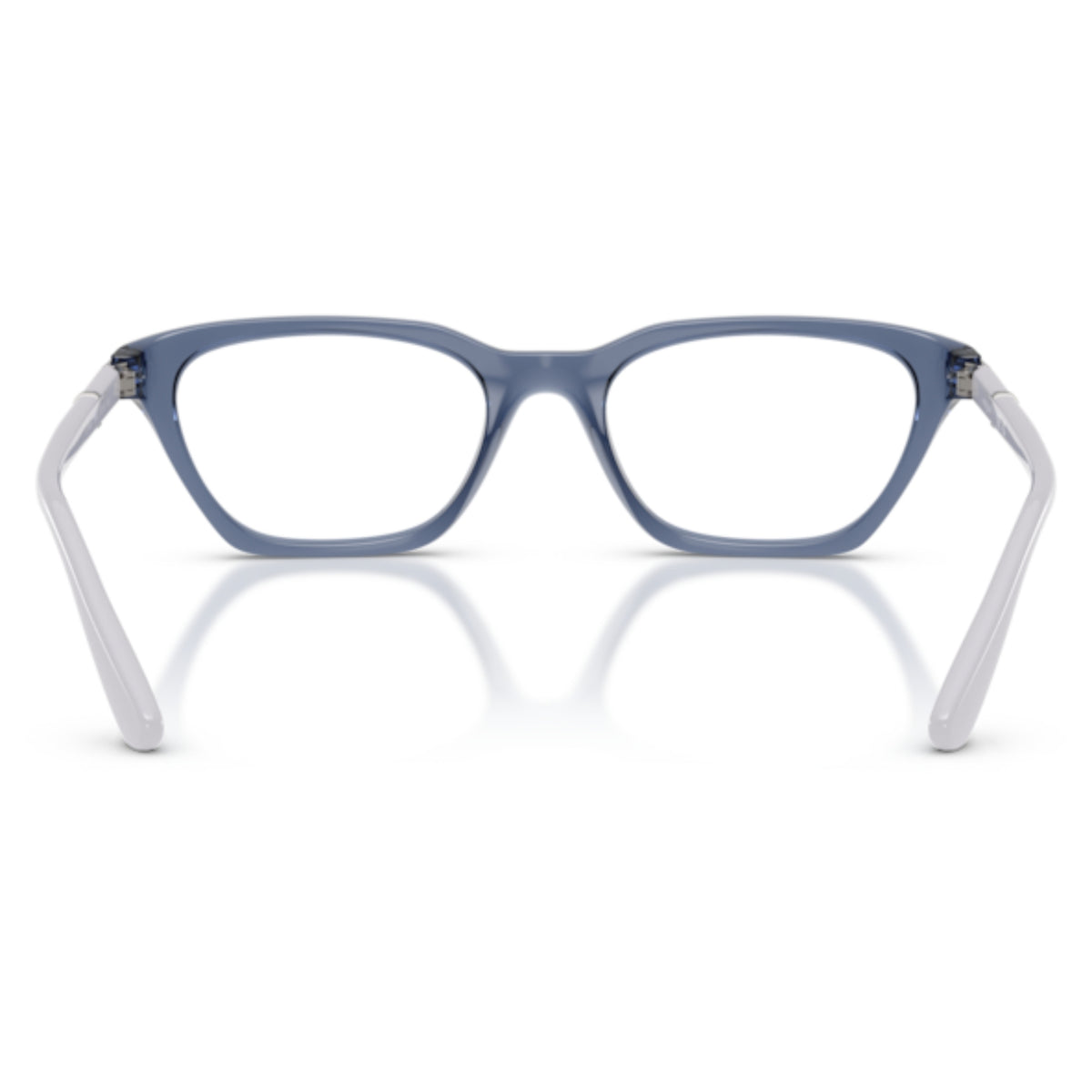 Vogue VO5698 transparent blue purple cat-eye eyeglasses, back view of the frame and temples