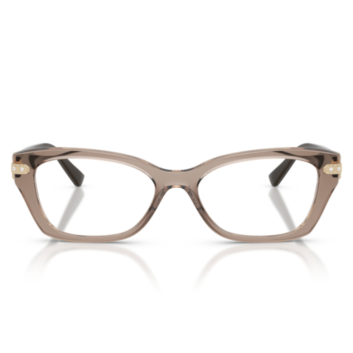 Vogue VO5704B transparent brown cat-eye eyeglasses, full-rim lightweight and plastic frame