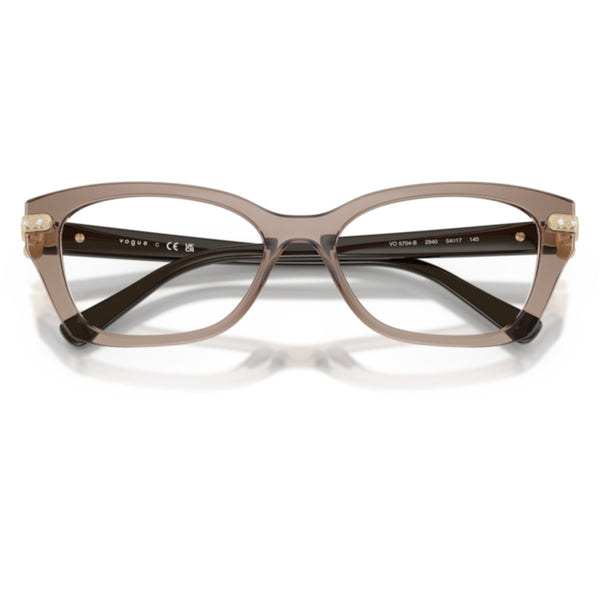 Vogue VO5704B 2940 Transparent Brown Cat Eye Eyeglasses