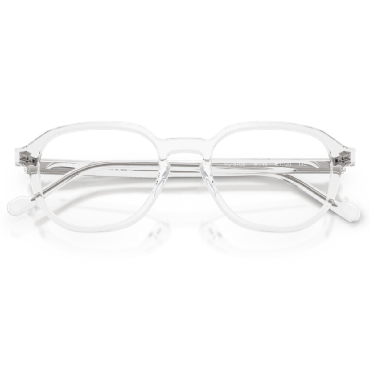 Vogue VO5708 transparent geometric eyeglasses, front view with the temples folded
