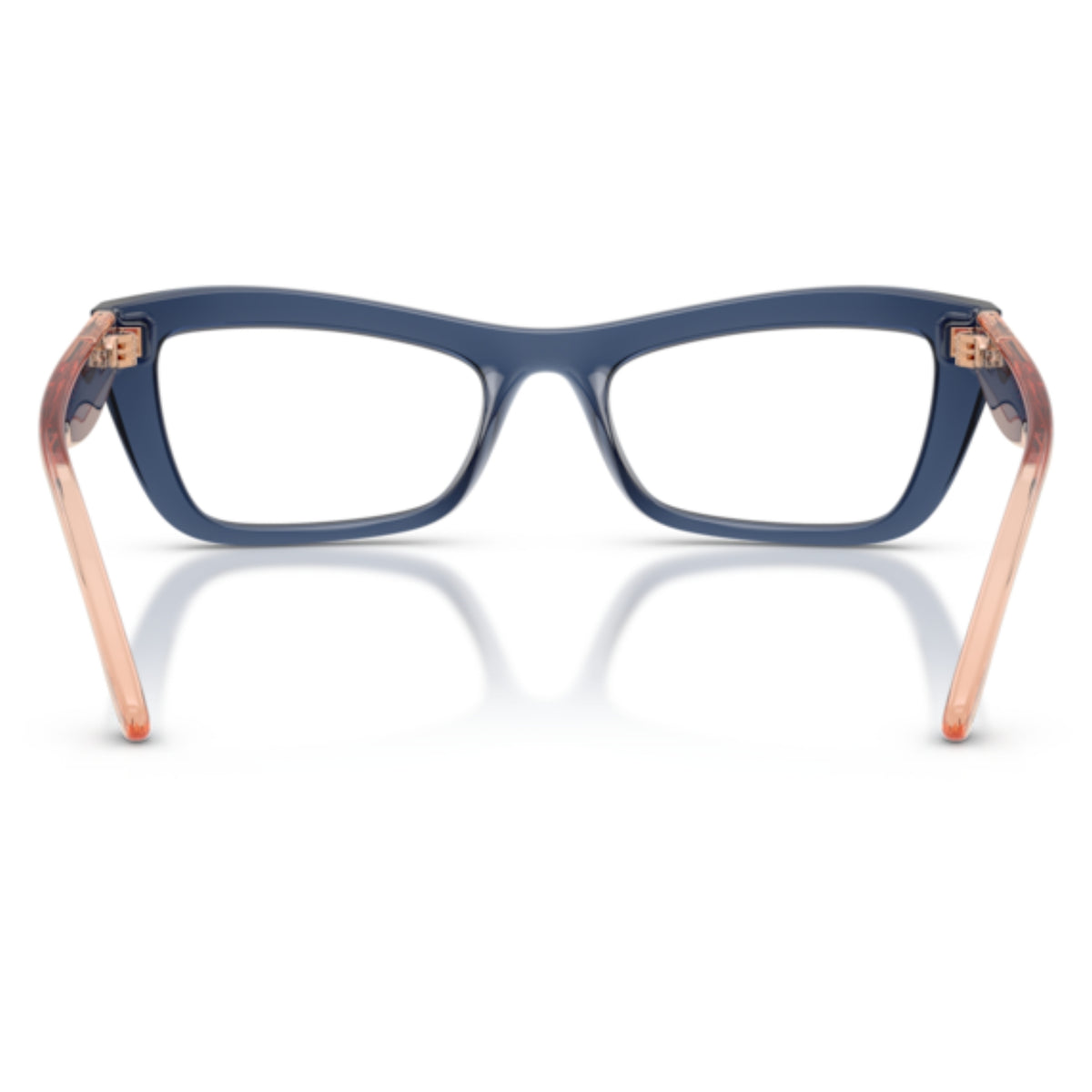 Vogue VO5710 transparent blue cat-eye eyeglasses, back view of the frame and temples