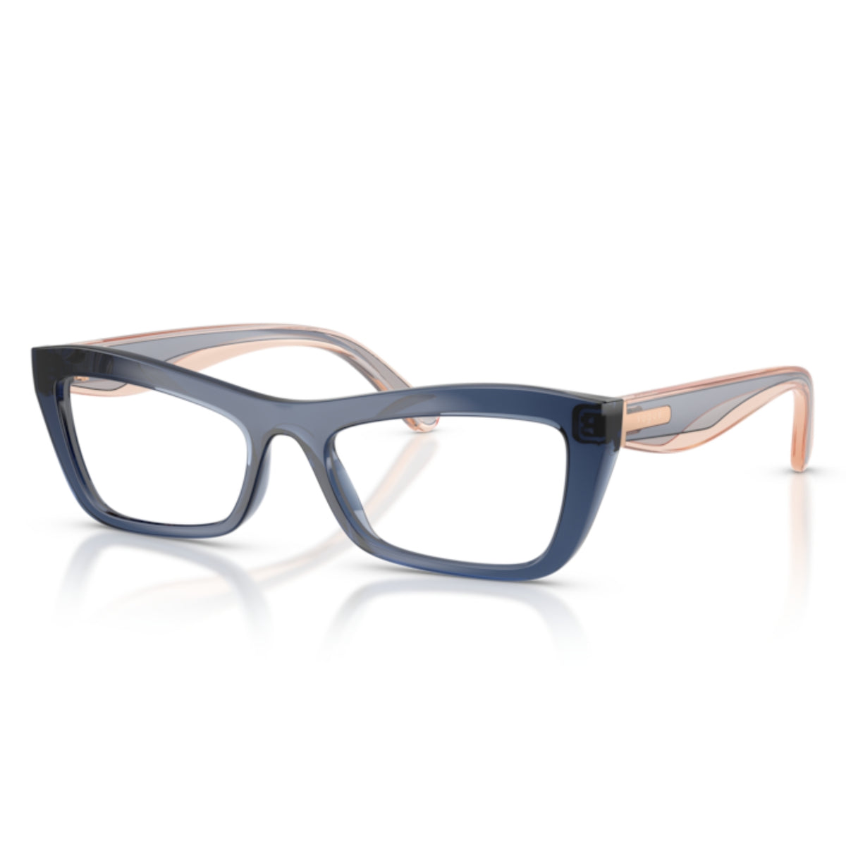 Vogue VO5710 transparent blue cat-eye eyeglasses with lightweight frame