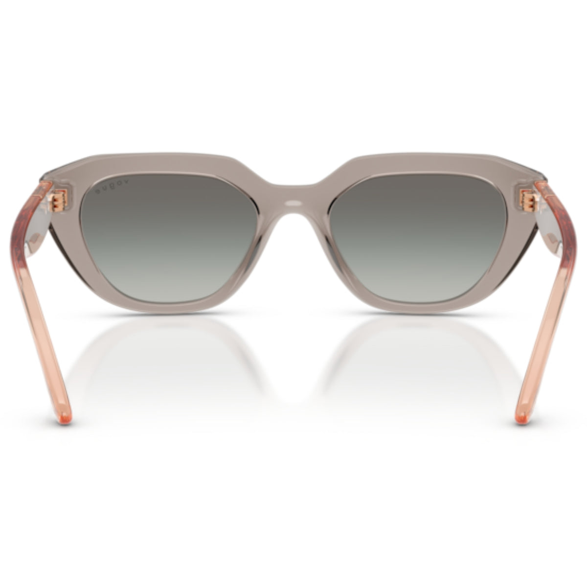 Vogue VO5711S milky warm grey geometric sunglasses, back view of the frame and temples