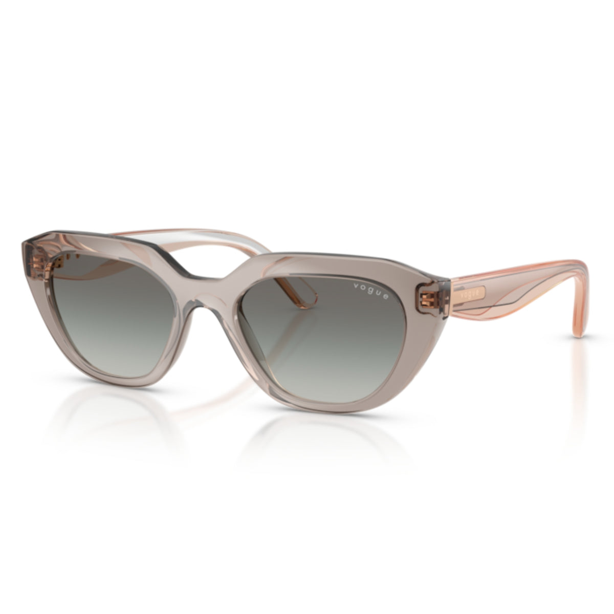 Vogue VO5711S milky warm grey geometric sunglasses with grey lenses