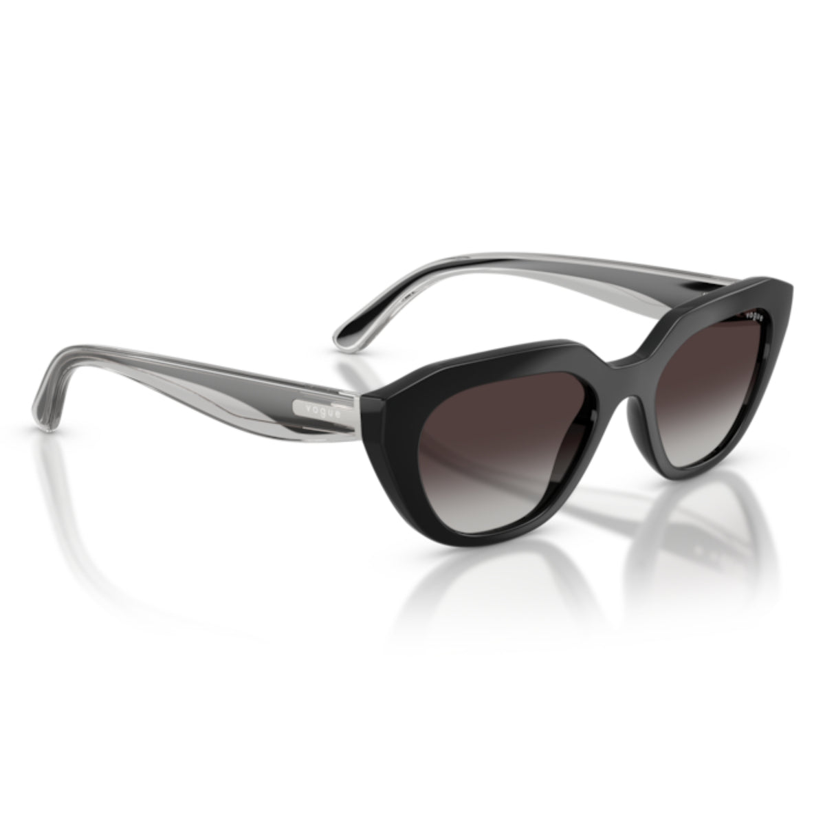 Vogue VO5711S black geometric sunglasses, angled view