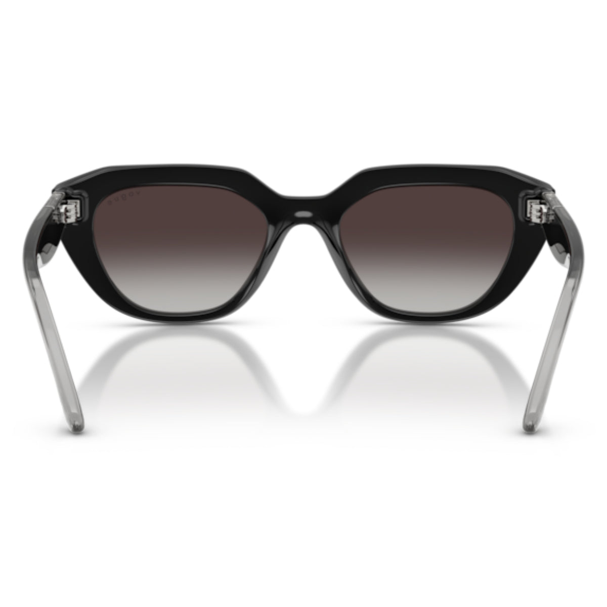 Vogue VO5711S black geometric sunglasses, back view of the frame and temples