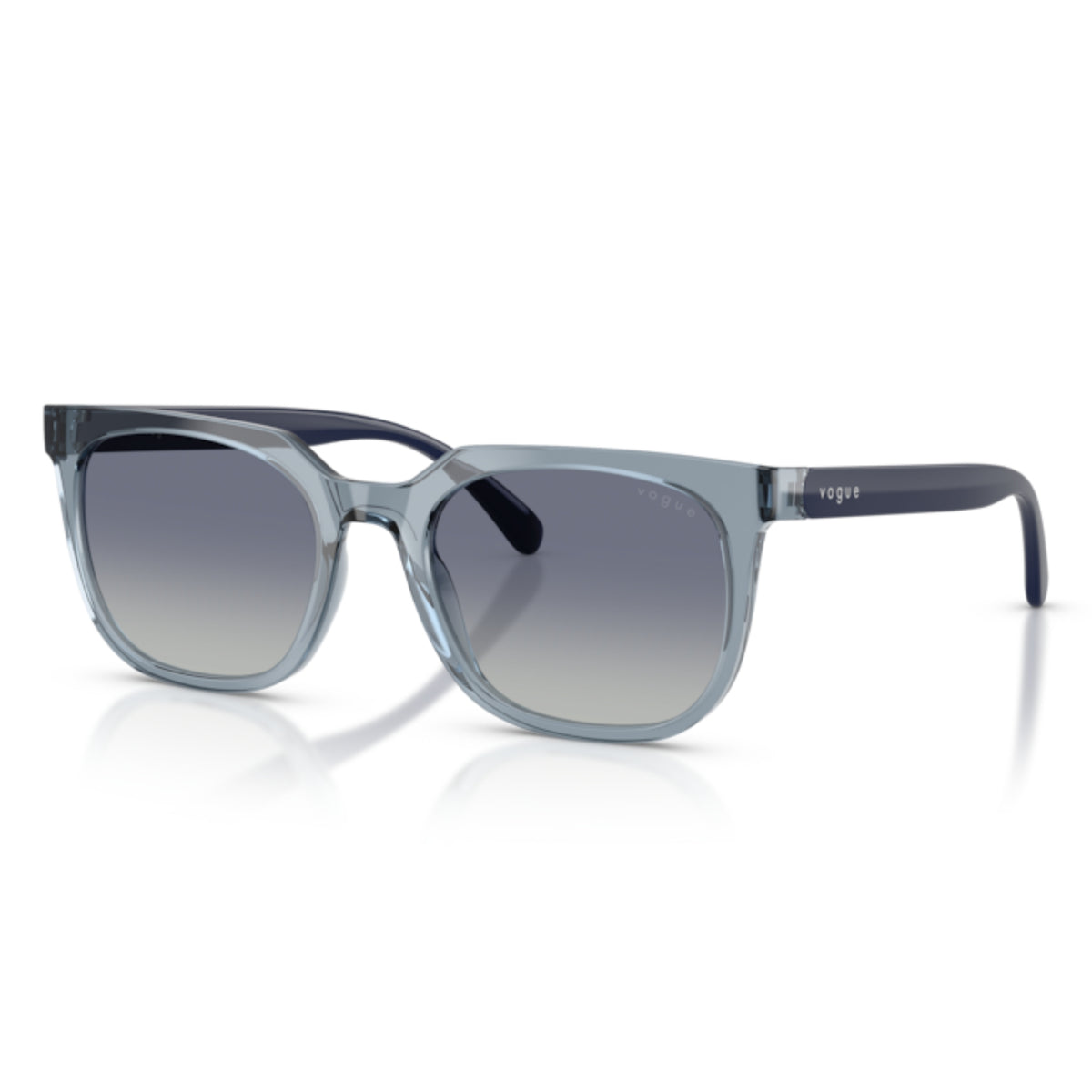 Vogue VO5715SI transparent blue square sunglasses with grey lenses