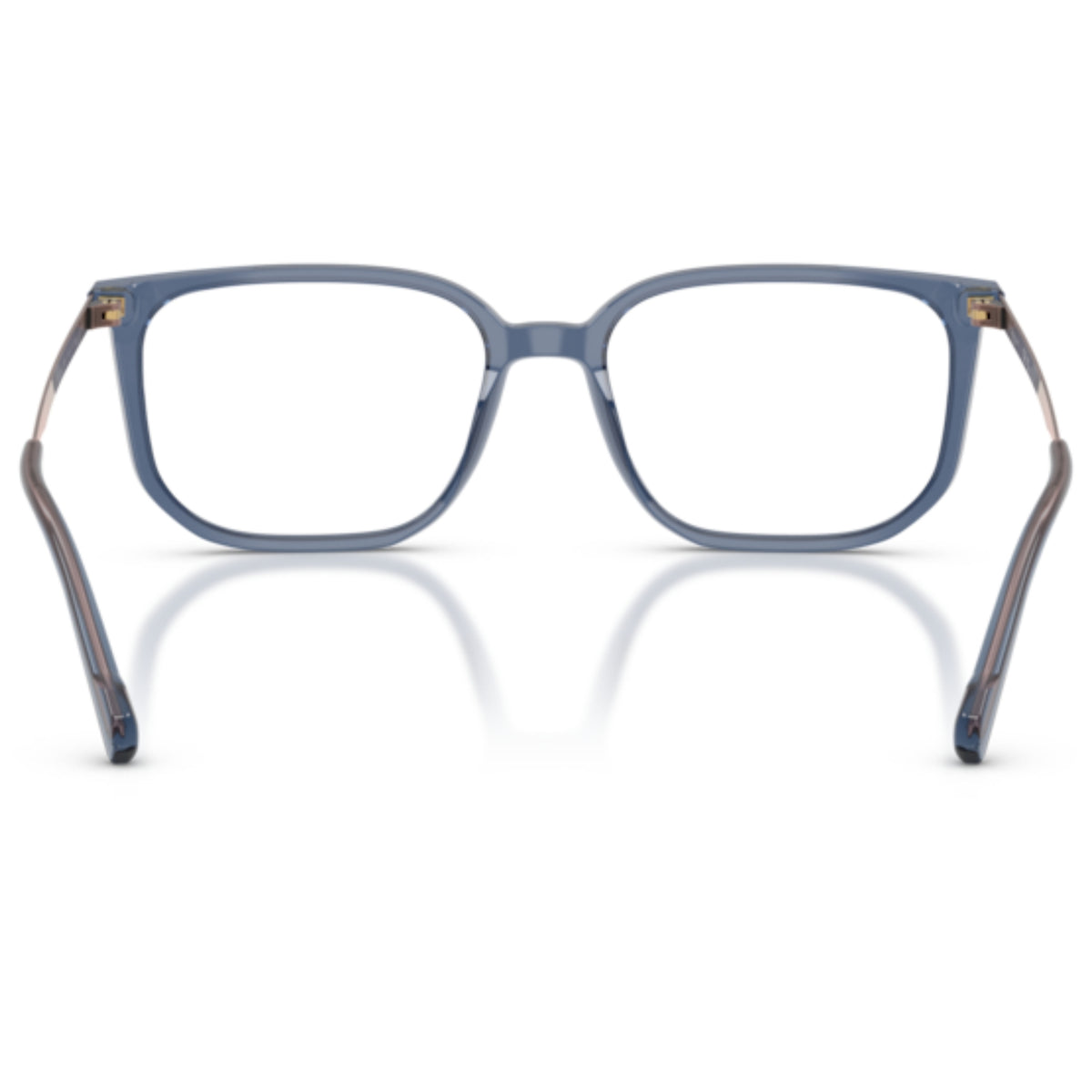 Vogue VO5718I transparent blue geometric eyeglasses, back view of the frame and temples