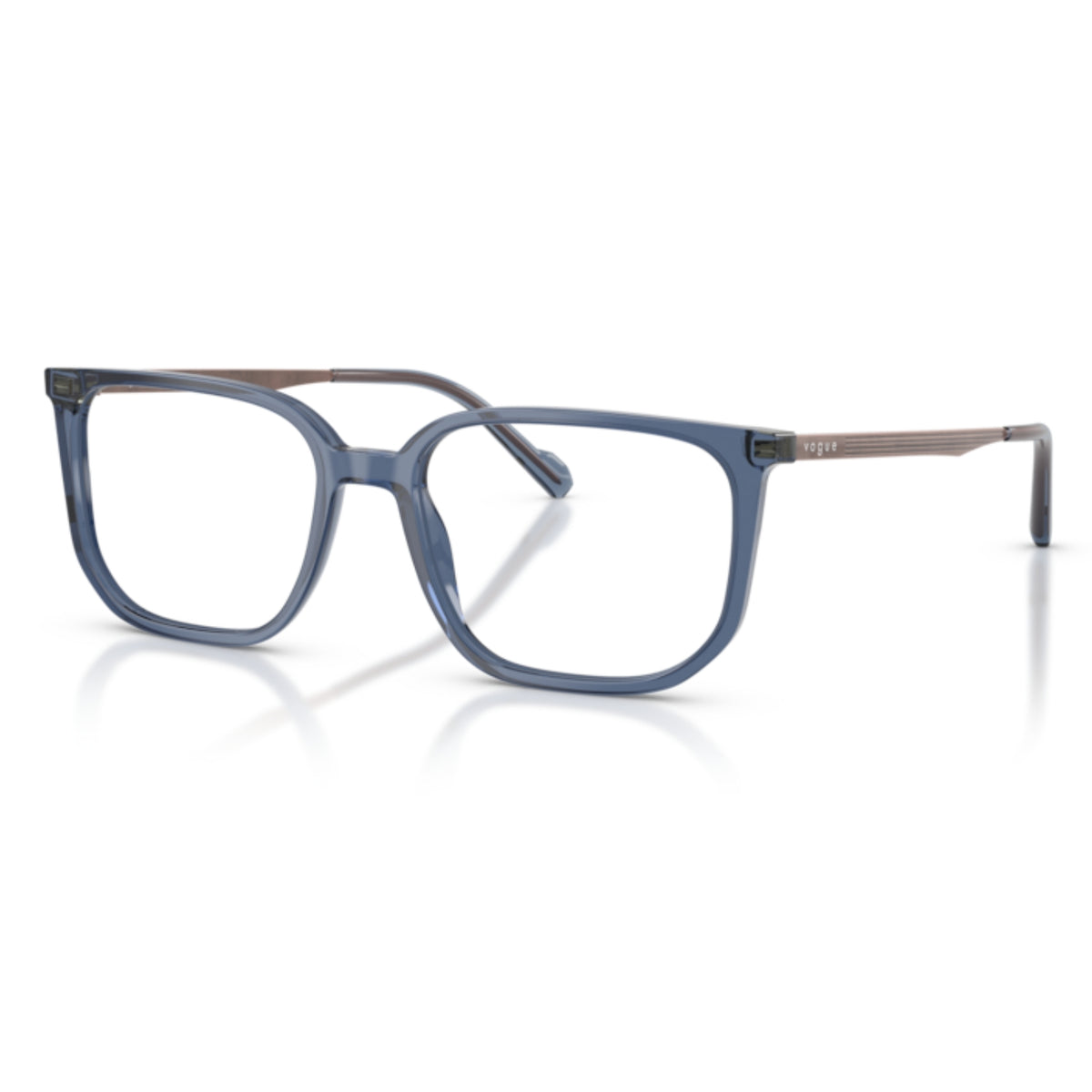 Vogue VO5718I transparent blue geometric eyeglasses with acetate and metal frame