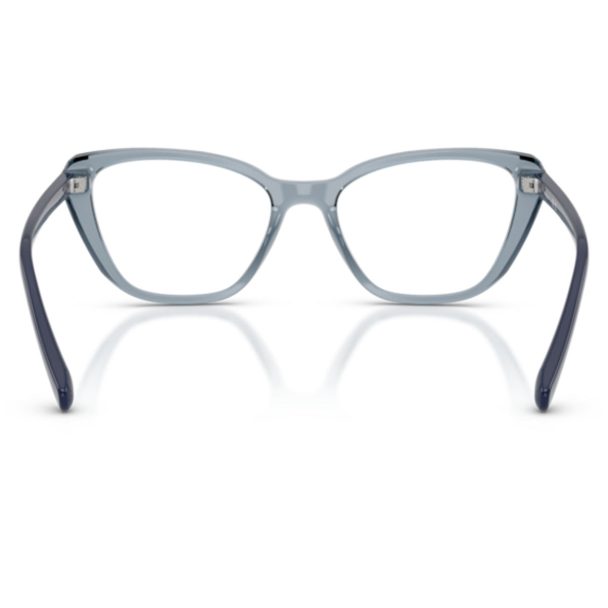 Vogue VO5719I transparent blue cat-eye eyeglasses, back view of the frame and temples