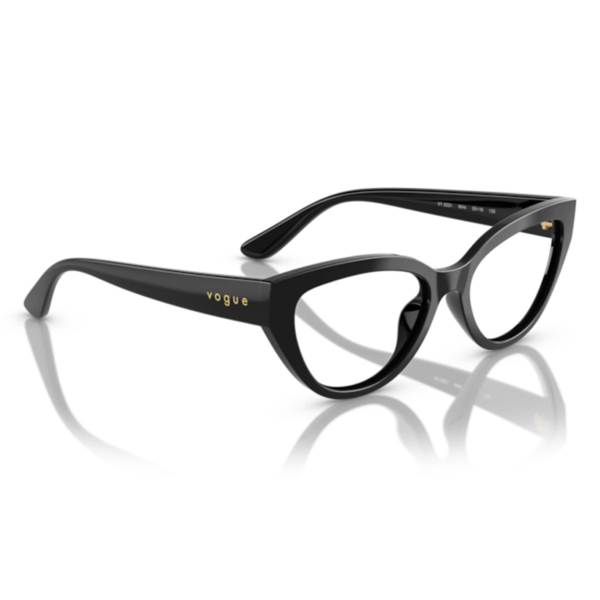 Vogue VY2031 black cat-eye eyeglasses, angled view