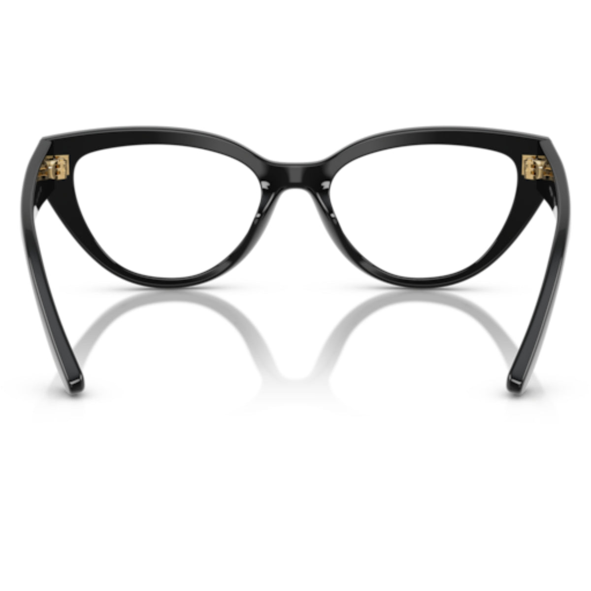 Vogue VY2031 black cat-eye eyeglasses, back view of the frame and temples